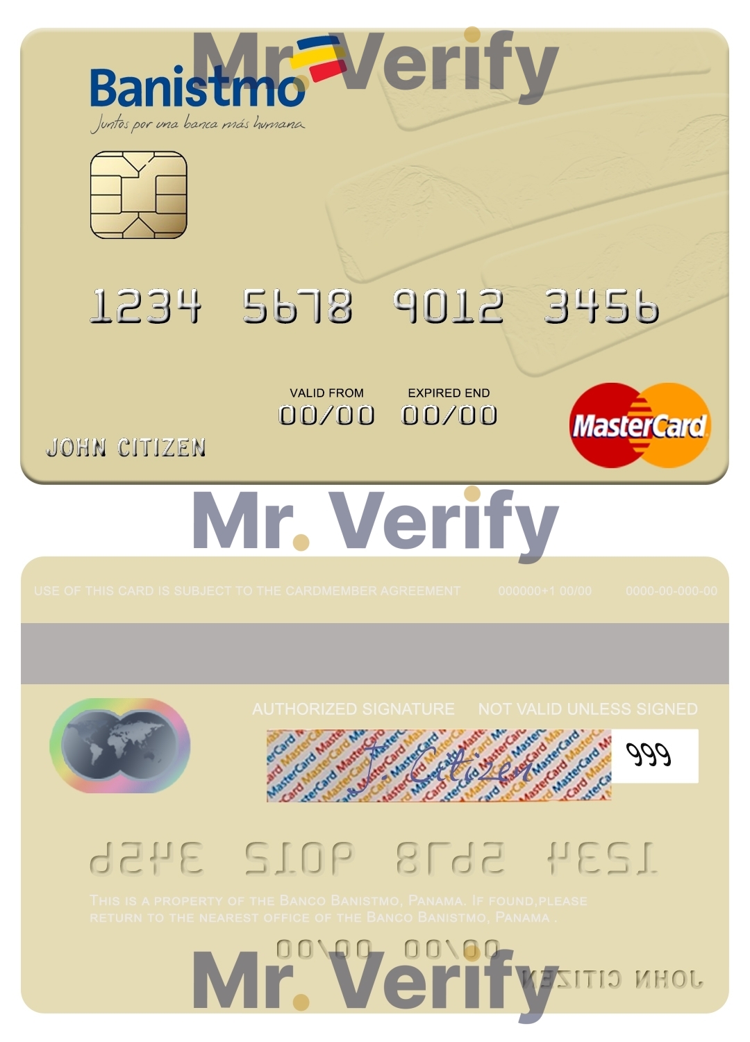 Fillable Panama Banco Banistmo mastercard Templates | Layer-Based PSD