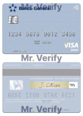 Fillable Panama Banco General visa credit card Templates | Layer-Based PSD