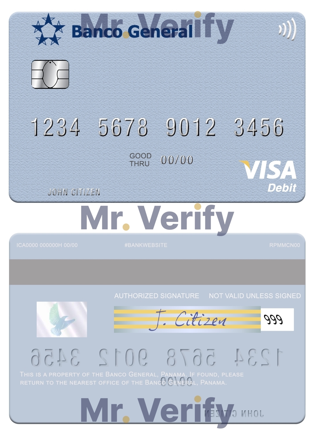 Fillable Panama Banco General visa credit card Templates | Layer-Based PSD
