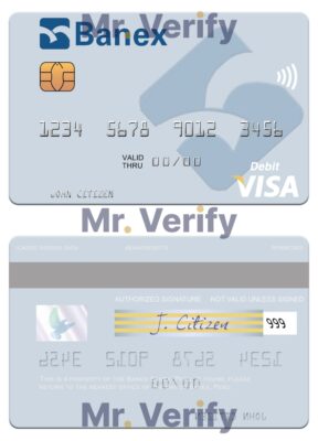 Fillable Peru Banco Banex visa debit card Templates | Layer-Based PSD