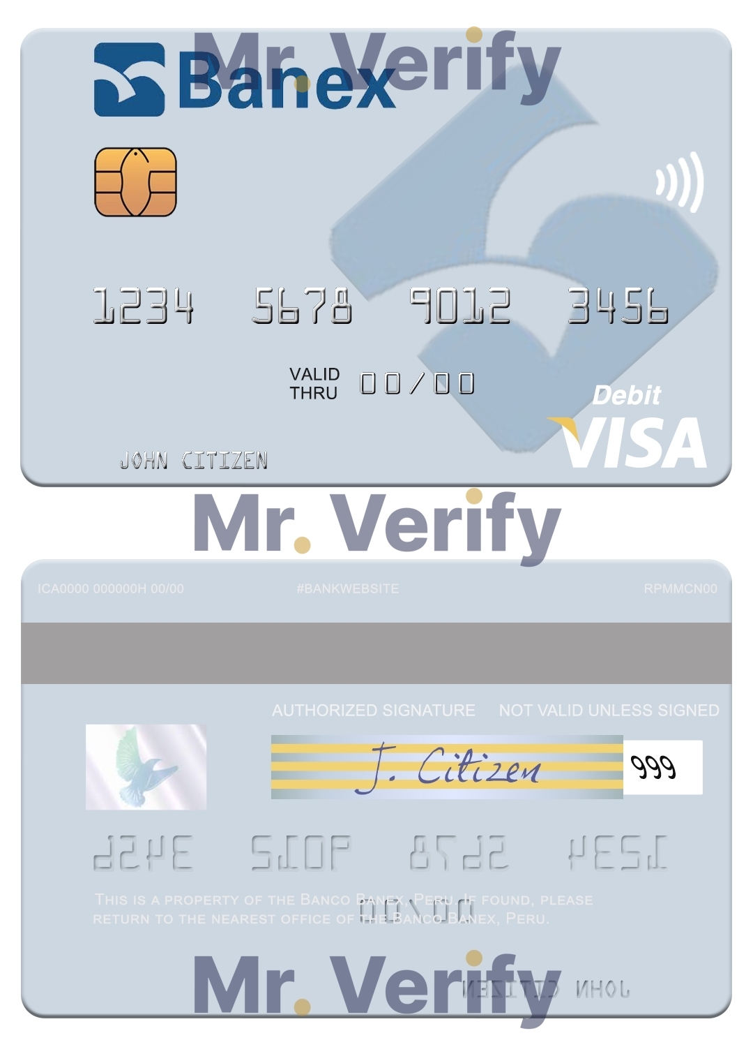 Fillable Peru Banco Banex visa debit card Templates | Layer-Based PSD