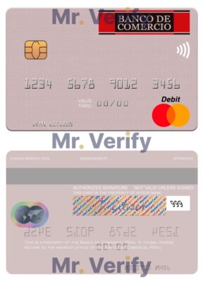 Fillable Peru Banco de Comercio mastercard credit card Templates | Layer-Based PSD