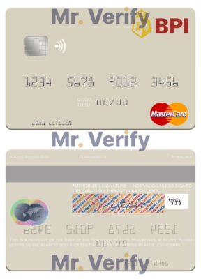 Fillable Philippines Bank of the Philippine Islands mastercard Templates | Layer-Based PSD