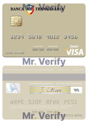 Fillable Romania Banca Transilvania visa debit card Templates | Layer-Based PSD