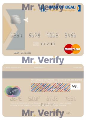 Fillable Rwanda Bank of Kigali mastercard credit card Templates | Layer-Based PSD