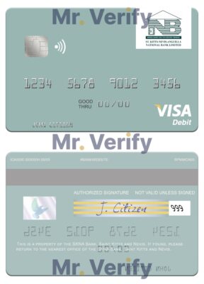 Fillable Saint Kitts and Nevis SKNA Bank visa debit card Templates | Layer-Based PSD
