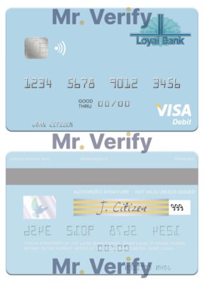 Fillable Saint Lucia Loyal Bank Limited visa debit card Templates | Layer-Based PSD