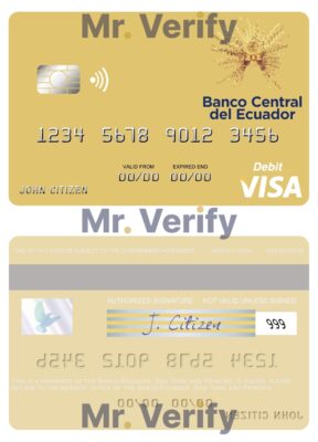Fillable Sao Tome and Principe Banco Ecuador visa debit card Templates | Layer-Based PSD