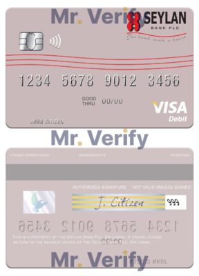 Fillable Sri Lanka Seylan Bank Plc visa debit card Templates | Layer-Based PSD