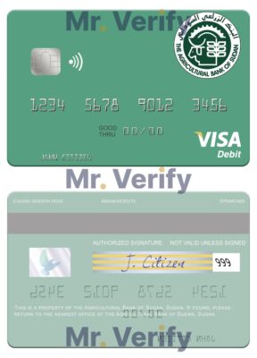 Fillable Sudan The Agricultural Bank of Sudan visa debit card Templates | Layer-Based PSD