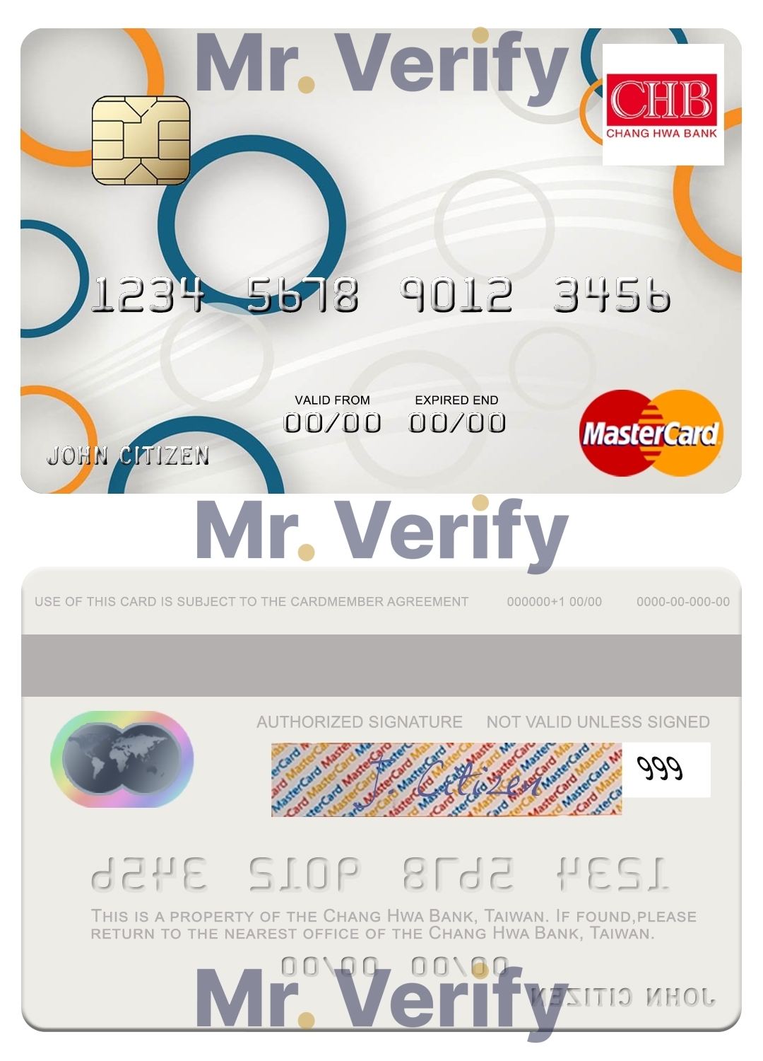 Fillable Taiwan Chang Hwa Bank mastercard Templates | Layer-Based PSD
