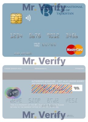 Fillable Tajikistan IBT Bank mastercard Templates | Layer-Based PSD