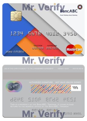 Fillable Tanzania BancABC mastercard Templates | Layer-Based PSD