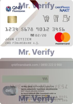 Fillable Turkey QNB Finansbank credit card Templates | Layer-Based PSD