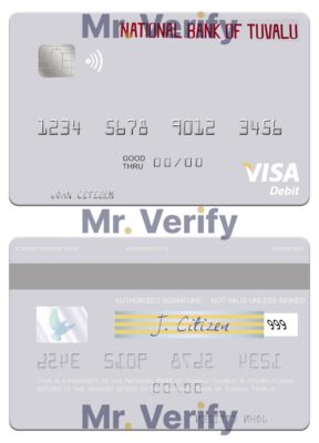 Fillable Tuvalu National Bank of Tuvalu visa debit card Templates | Layer-Based PSD