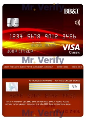 Fillable USA BB&T Corp. bank visa classic card Templates | Layer-Based PSD