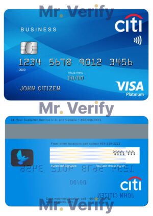 USA Editable Templates 5 Fillable USA Citibank Visa Platinum card Templates | Layer-Based PSD