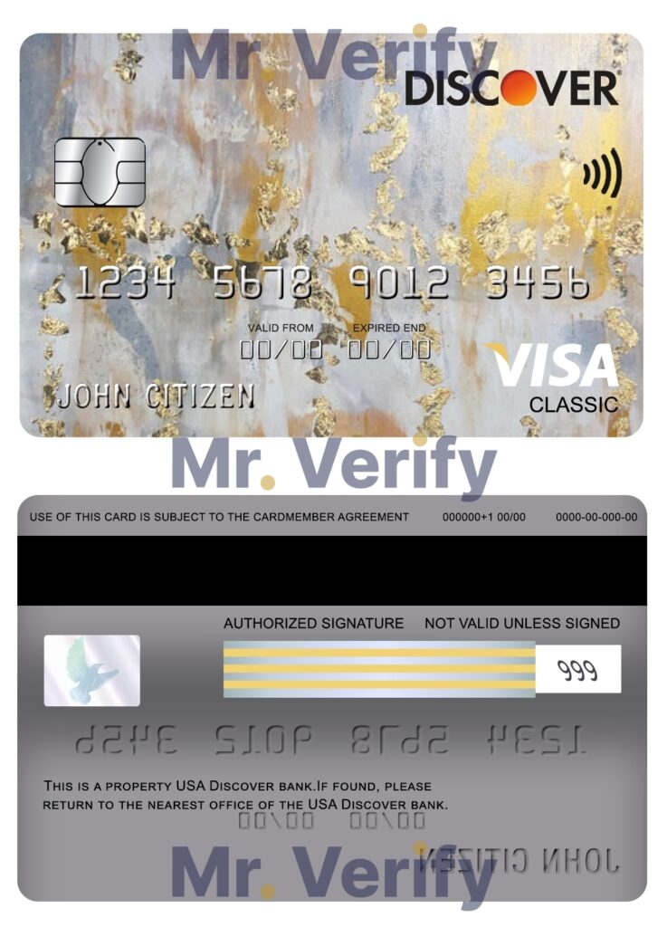 Fillable USA Discover bank visa classic card Templates | Layer-Based PSD