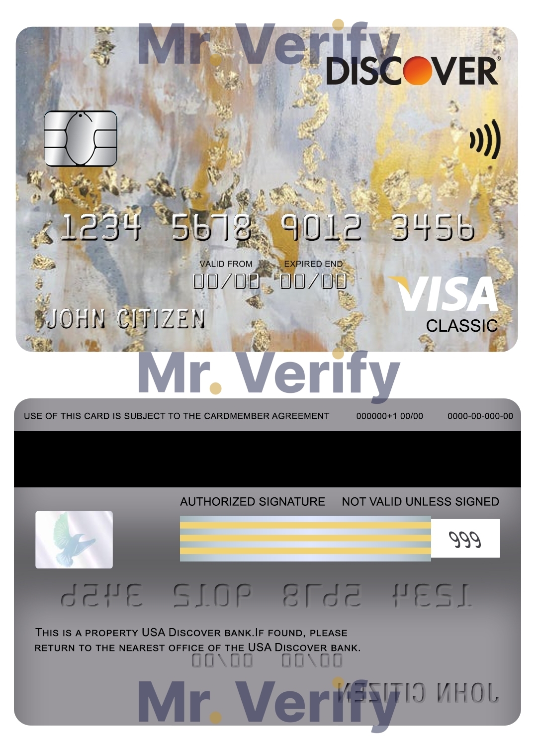 Fillable USA Discover bank visa classic card Templates | Layer-Based PSD