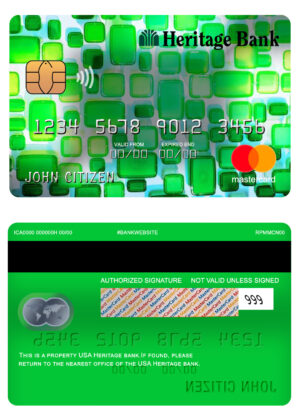 USA Editable Templates 3 Fillable USA Heritage bank mastercard Templates