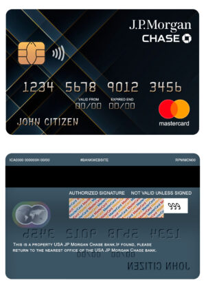USA Editable Templates 15 Fillable USA JP Morgan Chase bank mastercard Templates