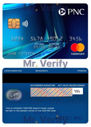 USA Editable Templates 2 Fillable USA PNC bank mastercard Templates | Layer-Based PSD