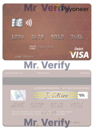 USA Editable Templates 8 Fillable USA Payoneer visa credit card Templates | Layer-Based PSD