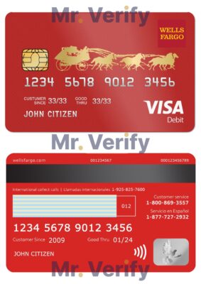 Fillable USA Wells Fargo bank visa debit card Templates | Layer-Based PSD