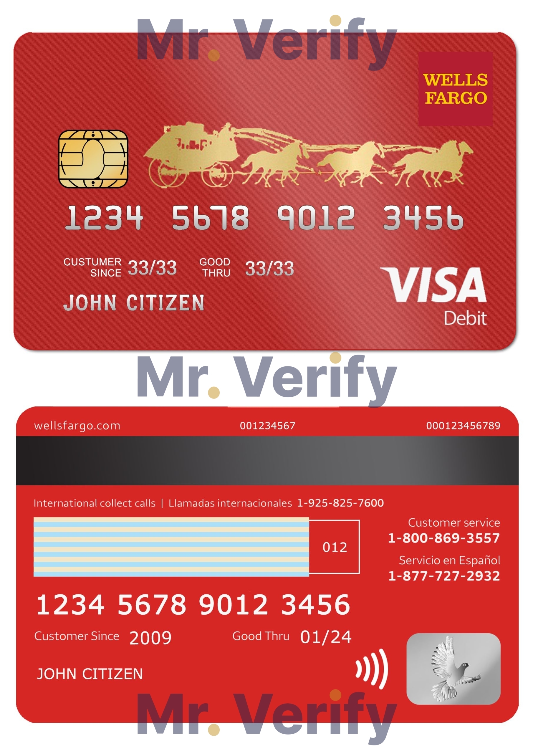Fillable USA Wells Fargo bank visa debit card Templates | Layer-Based PSD