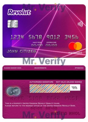 Fillable United Kingdom Revolut Bank mastercard Templates | Layer-Based PSD