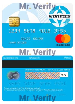 Fillable United Kingdom WestStein bank mastercard credit card Templates | Layer-Based PSD