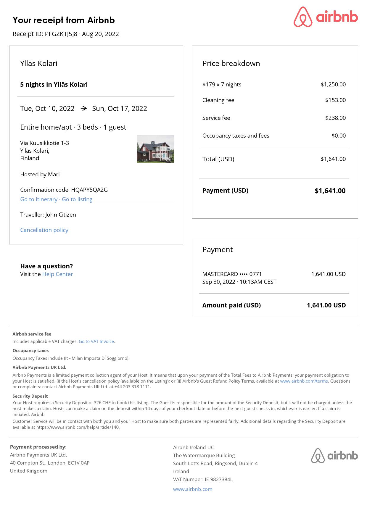 Editable Finland Hotel Booking Form Template | Fillable PDF
