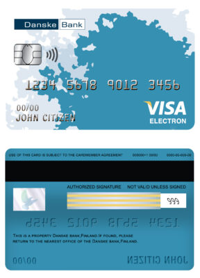Fillable Finland Danske bank visa electron card Templates | Layer-Based PSD