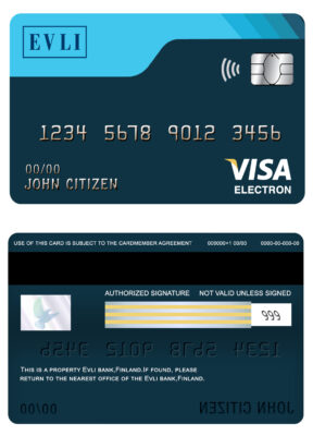 Fillable Finland Evli bank visa electron card Templates | Layer-Based PSD