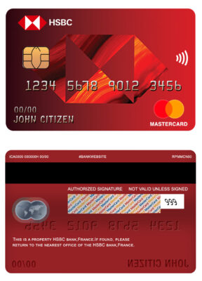 Fillable France HSBC bank mastercard Templates | Layer-Based PSD