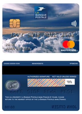 Fillable France La Banque Postale bank mastercard Templates | Layer-Based PSD