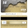 Editable France Société Générale bank visa gold card Templates in PSD Format