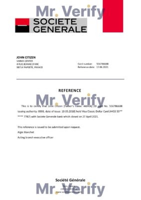 Download France Société Générale Bank Reference Letter Templates Editable Word