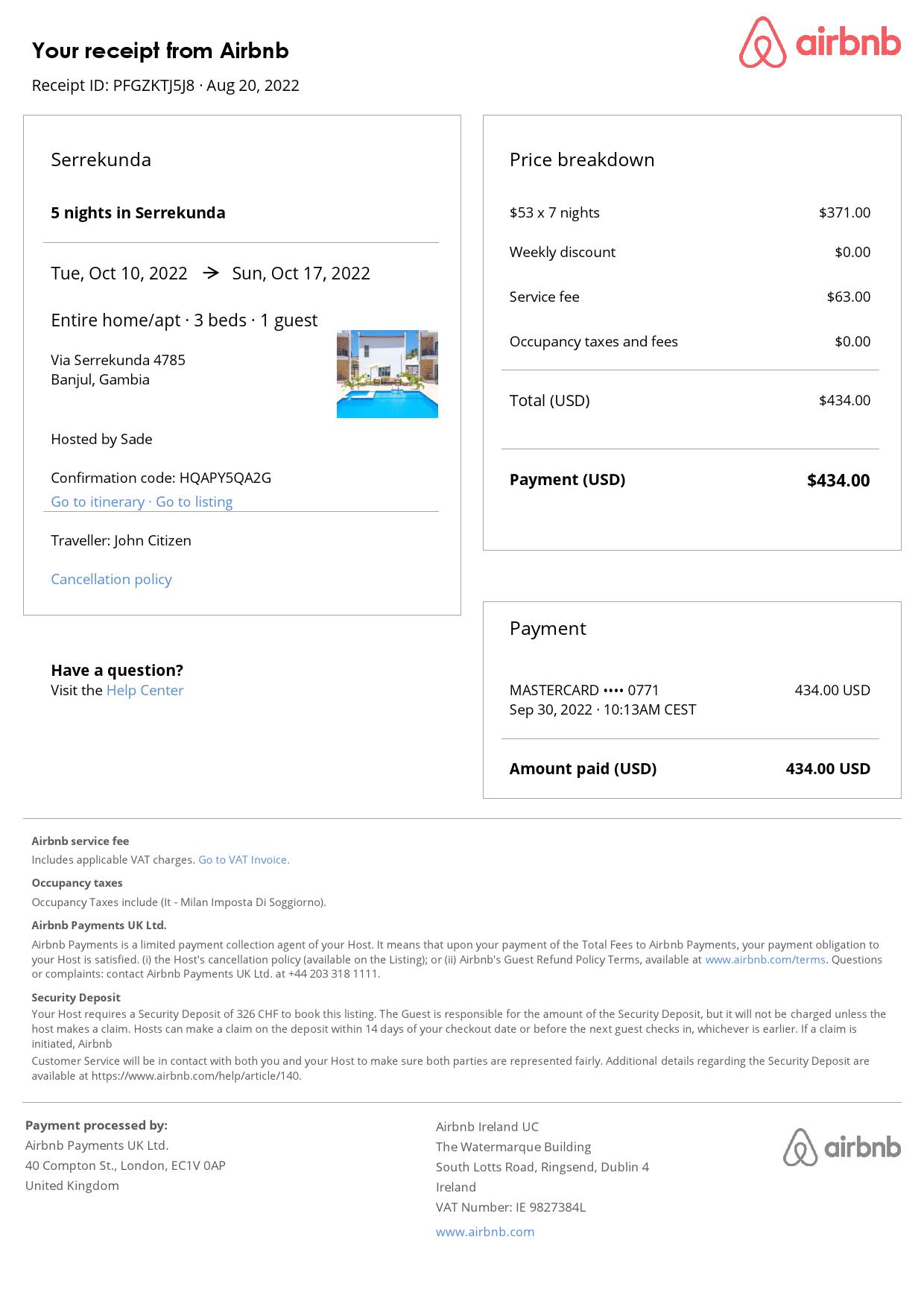 Editable Gambia Hotel Booking Form Template | Fillable PDF