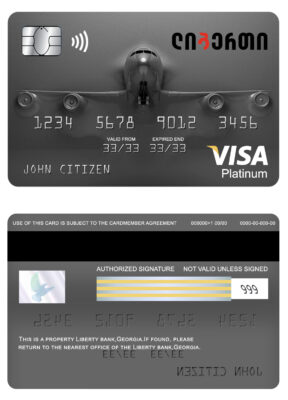 Editable Georgia Liberty bank visa platinum card Templates in PSD Format