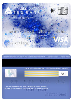 Editable Georgia TBC bank visa classic card Templates in PSD Format