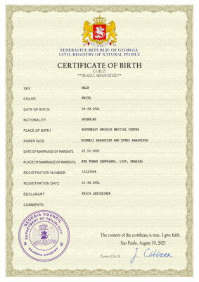 Authentic Georgia Birth Certificate Template | Customize and Download Online