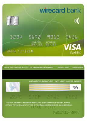 Editable Germany Aschheim Wirecard bank visa classic card Templates in PSD Format