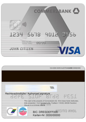 Fillable Germany Commerzbank visa card Templates