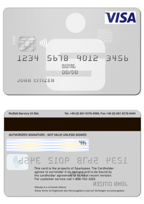Fillable Germany Sparkasse Bank visa card Templates