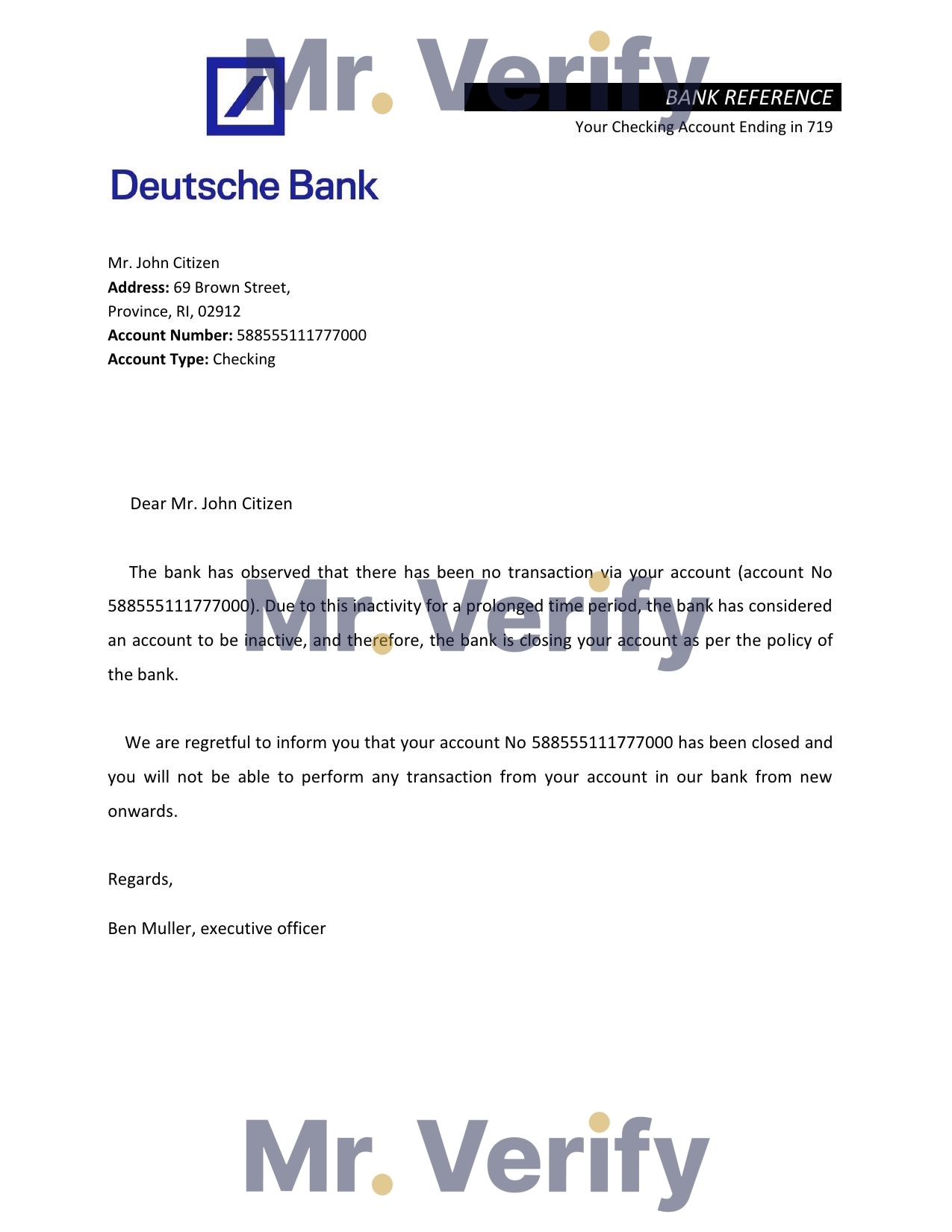 Download Germany Deutsche Bank Reference Letter Templates | Editable Word