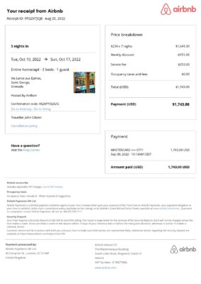 Editable Grenada Hotel Booking Form Template | Fillable PDF