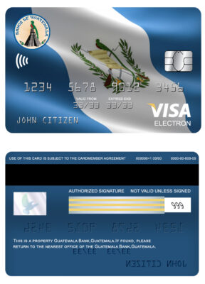 Fillable Guatemala Banco de Guatemala bank visa electron card Templates | Layer-Based PSD