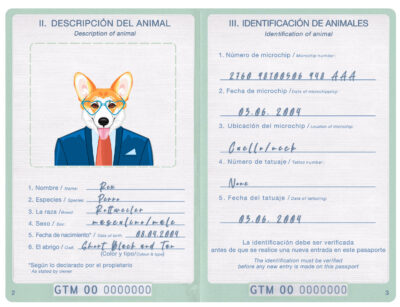 Guatemala dog Fake PSD Passport | Instant Download