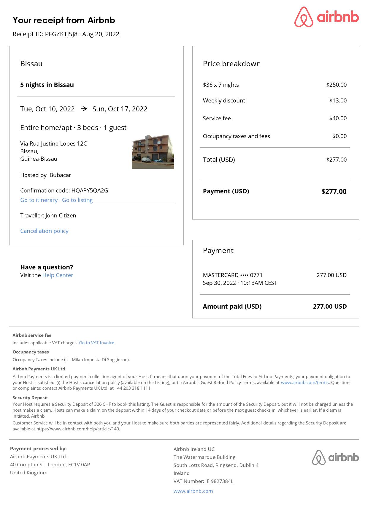 Editable Guinea-Bissau Hotel Booking Form Template | Fillable PDF
